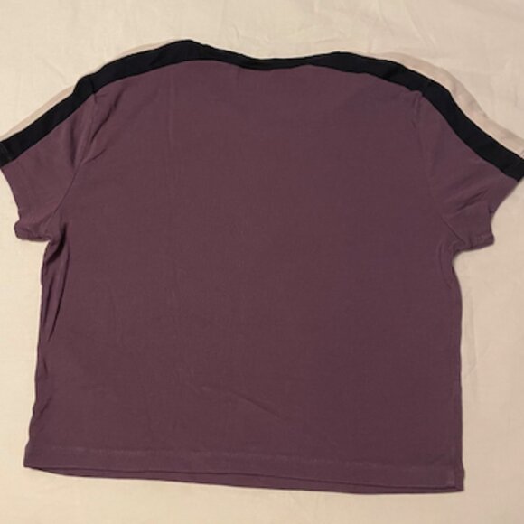 Sunday Best Purple Contrast Ringer Tee – Size S - Picture 2 of 3